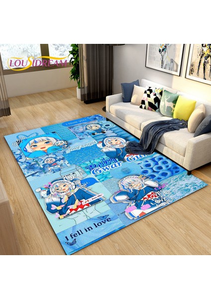 No.17 Tarzı 40X60CM Gawr Gura Hololive Sevimli Anime Köpekbalığı Alan Kilim, Oturma Odası Yatak Odası Kanepe Paspas Dekorasyon Için Halı Halı, Çocuklar Kaymaz Zemin Mat (Yurt Dışından)