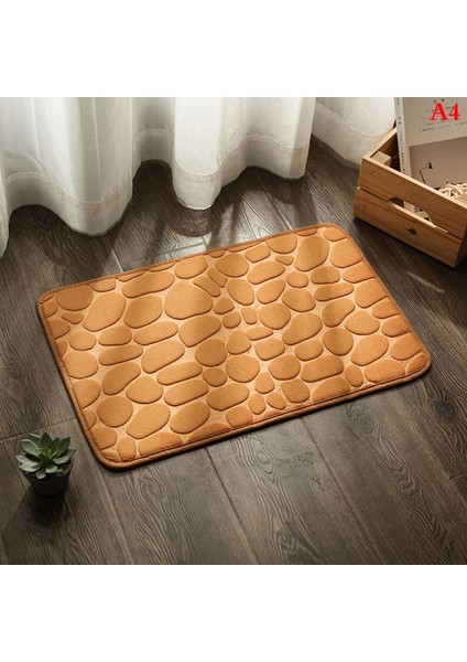 A4 Stili 400MMX600MM Banyo Odası Arnavut Kaldırımı Kabartmalı Banyo Paspas Kaymaz Halılar Lavabo Küvet Yan Kat Halı Duş Paspas Hafızalı Köpük Ped (Yurt Dışından)