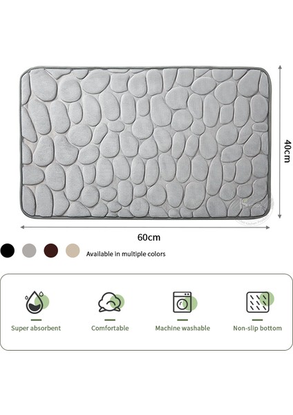Beyaz Stil 40X60CM Arnavut Kaldırımı Banyo Paspas Kaymaz Duş Halısı Yumuşak Ayak Pedi Kabartmalı Banyo Halıları Bellek Köpük Banyo Paspas Emici Hızlı Kuru (Yurt Dışından) fırsatları