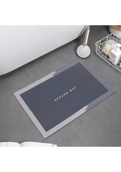B-Gri Tarzı 40X60CM Banyo Paspas Süper Emici Duş Banyo Kaymaz Halı Kilim Basit Mutfak Giriş Yumuşak Kapı Küvet Yan Banyo Paspas Ev Dekor (Yurt Dışından)