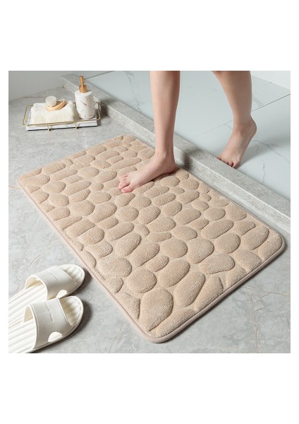 Deve Stili 50X80CM 40*60CM Kaymaz Banyo Paspas Arnavut Kaldırımı Kabartmalı Banyo Halısı Duş Odası Paspas Hafızalı Köpük Emici Zemin Mat Kilim Ev Için (Yurt Dışından)
