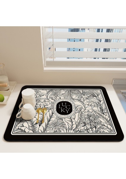 S4 Tarzı 40X50CM Emici Sofra Paspaslar Banyo Paspas Kaymaz Drenaj Placemat Bulaşık Kurutma Pedi Isıya Dayanıklı Tezgah Üstü Mat Ev Aksesuarı (Yurt Dışından)