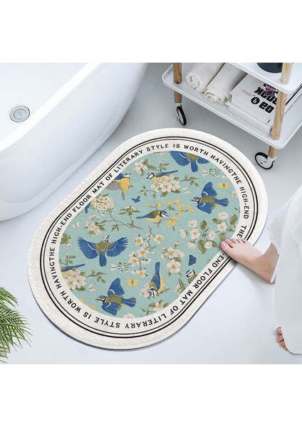 RETRO14 Tarzı 500MMX800MM Süper Emici Zemin Mat Banyo Çabuk Kuruyan Tuvalet Paspas Diatom Çamur Kaymaz Paspas Halı (Yurt Dışından)