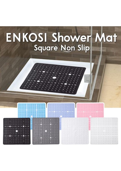 Mavi Stil Banyo Paspas Pvc Hızlı Drenaj Duş Mat Kare Şekli Hızlı Kuruyan Kaymaz Mat Vantuz Tasarım Banyo Paspas Zemin Mat Günlük Kullanım (Yurt Dışından) modelleri