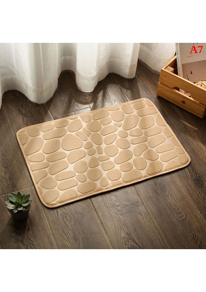 A7 Tarzı 400MMX600MM Banyo Odası Arnavut Kaldırımı Kabartmalı Banyo Paspas Kaymaz Halılar Lavabo Küvet Yan Kat Halı Duş Paspas Hafızalı Köpük Ped (Yurt Dışından)