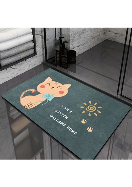 No.2 Tarzı 400MMX600MM Karikatür Karşılama Giriş Paspas Halı Kilim Ev Banyo Oturma Odası Zemin Merdiven Mutfak Koridor Kaymaz Kedi Köpek Pet Mat (Yurt Dışından) fiyatları
