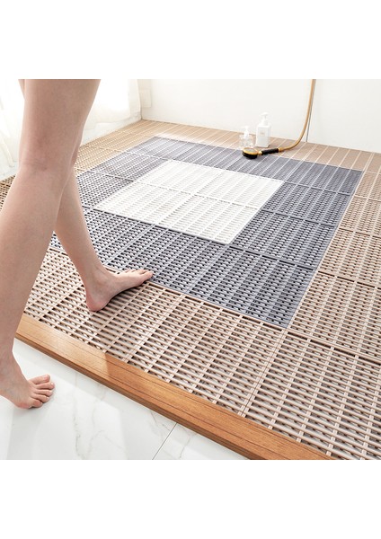 No.11 Tarzı cm Pvc Tuvalet Ekleme Zemin Mat Mat Ev Banyo Duş Odası Içi Boş Hidrofobik Kaymaz Mat Banyo Halıları ve Mat Seti (Yurt Dışından)