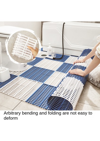 No.11 Tarzı cm Pvc Tuvalet Ekleme Zemin Mat Mat Ev Banyo Duş Odası Içi Boş Hidrofobik Kaymaz Mat Banyo Halıları ve Mat Seti (Yurt Dışından)