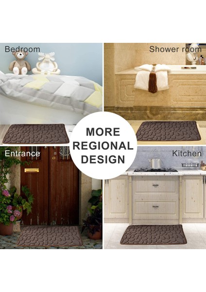 Haki Tarzı 40X60CM Arnavut Kaldırımı Banyo Banyo Paspas Emici Kaymaz Halılar Kabartmalı Hafızalı Köpük Yer Halısı Duş Odası Paspas Banyo Dekor (Yurt Dışından)