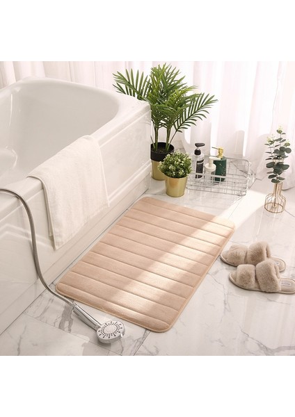 Haki Tarzı 40X120CM Tuvalet Zemin Mat Yumuşak Polar Mat Çizgili Kaymaz Banyo Paspas Oturma Odası Mikrofiber Halı Ev Küvet Kanepe Alfombra Banyo Alanı Halı (Yurt Dışından)