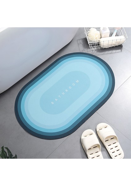 B-Mavi Tarzı 40CMX60CM Banyo Paspas Kaymaz Diatom Çamur Banyo Halısı Süper Emici Çabuk Kuruyan Banyo Duş Halısı Mutfak Giriş Kapı Paspasları Ev Kat Mat (Yurt Dışından)