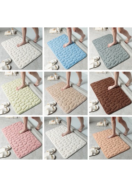 Mavi Stil 40X60CM 40*60CM Kaymaz Banyo Paspas Arnavut Kaldırımı Kabartmalı Banyo Halısı Duş Odası Paspas Hafızalı Köpük Emici Zemin Mat Kilim Ev Için (Yurt Dışından) indirimleri
