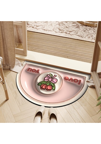 No.6 Stili 400MMX600MM 3D Genişleme Diatomlu Toprak Paspaslar Yarı Dairesel Karikatür Banyo Emici Ayak Paspası Hızlı Kuruyan Banyo Giriş Paspasları (Yurt Dışından) modelleri