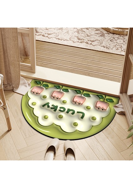 No.6 Stili 400MMX600MM 3D Genişleme Diatomlu Toprak Paspaslar Yarı Dairesel Karikatür Banyo Emici Ayak Paspası Hızlı Kuruyan Banyo Giriş Paspasları (Yurt Dışından) fırsatları