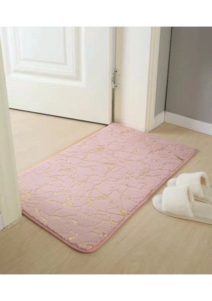 Pembe Tarzı 40CMX60CM Kabarık Banyo Paspas Basit Sahte Tavşan Mat Halı Banyo Yatak Odası Yıkanabilir Kaymaz Küvet Banyo Paspas Duş Mat Emici Ayak Paspas (Yurt Dışından)
