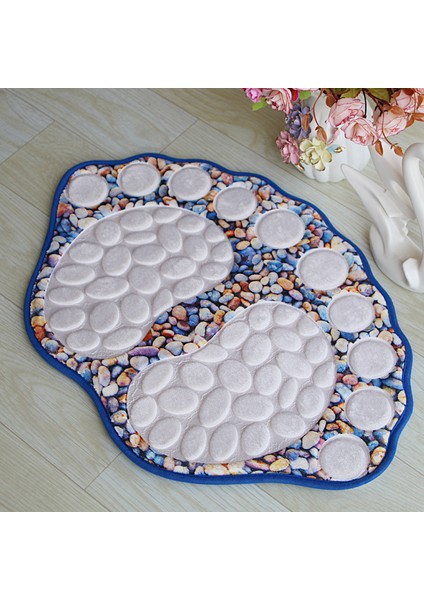 No.5 Tarzı 40X60CM cm Büyük Ayak Banyo Paspas Tuvalet Halısı Arnavut Kaldırımı Kaymaz Banyo Alanı Kilim Halı Paspas Zemin Emici Ayak Pedi (Yurt Dışından)