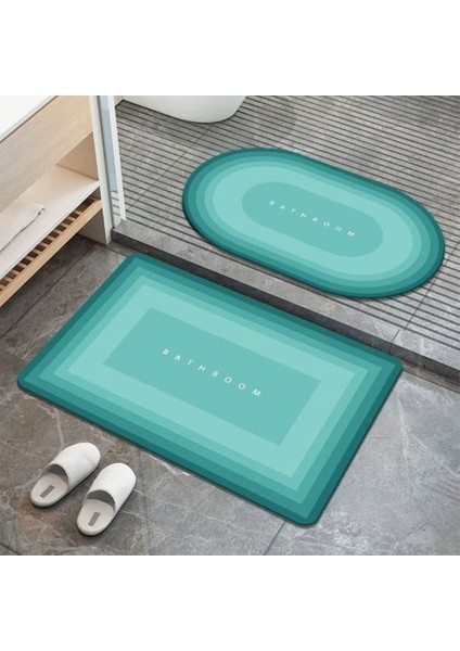 A-Gri Tarzı 40CMX60CM Banyo Paspas Kaymaz Diatom Çamur Banyo Halısı Süper Emici Çabuk Kuruyan Banyo Duş Halısı Mutfak Giriş Kapı Paspasları Ev Kat Mat (Yurt Dışından)