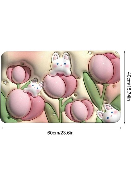 H22 Tarzı Hızlı Kuru Banyo Paspas Süper Su Emme Yumuşak 3D Çiçek Desen Kaymaz Mat Zemin Koruyucu Emici Hızlı Kuru Banyo Halısı (Yurt Dışından)