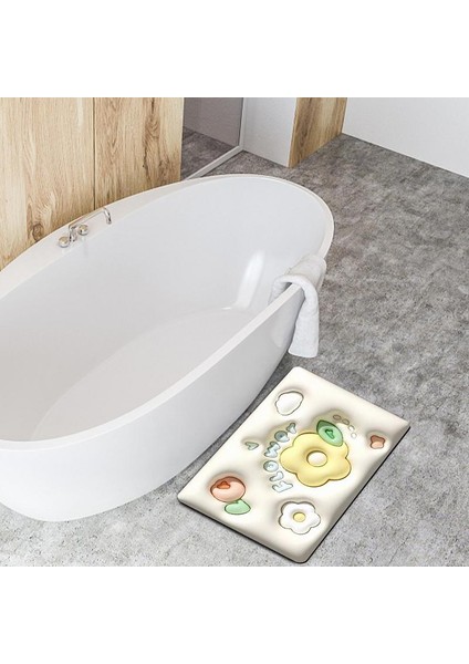 H22 Tarzı Hızlı Kuru Banyo Paspas Süper Su Emme Yumuşak 3D Çiçek Desen Kaymaz Mat Zemin Koruyucu Emici Hızlı Kuru Banyo Halısı (Yurt Dışından) fırsatları