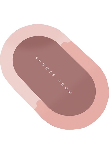 Oval-Pembe Tarzı 40X60CM Banyo Paspas Süper Emici Çabuk Kuruyan Kaymaz Diatom Çamur Banyo Halısı Banyo Duş Halısı Mutfak Giriş Kapı Paspasları Ev Kat Mat (Yurt Dışından)
