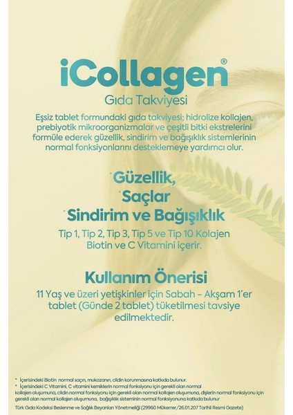 Kolajen ve Probiyotik Tablet