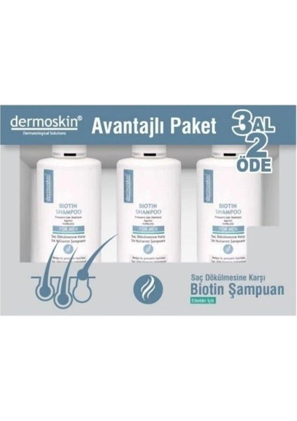 Biotin Şampuan Erkek 3 Al 2 Öde Avantajlı Paket