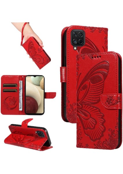 Samsung Galaxy A12 5g Için Flip Case Kredi Kartı ile Ayrılabilir El Kayışı (Yurt Dışından)