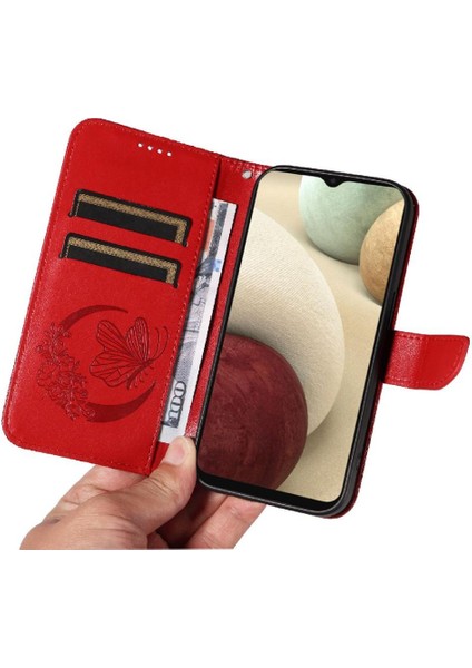 Samsung Galaxy A12 5g Için Flip Case Kredi Kartı ile Ayrılabilir El Kayışı (Yurt Dışından)