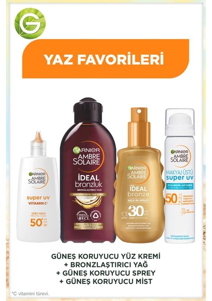 Garnier Ambre Solaire Güneş Koruyucu Yüz Kremi + Bronzlaştırıcı Yağ + Güneş Koruyucu Sprey + Güneş Koruyucu Mist