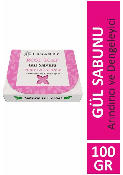 Gül Sabunu Doğal Bitkisel Arındırıcı Dengeleyici Sabun 100 gr