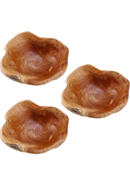 3x Ev Meyve Kasesi Ahşap Şeker Tabağı Meyve Tabağı Ahşap Oyma Kök Meyve Tabağı Ahşap 20-24 cm (Yurt Dışından)
