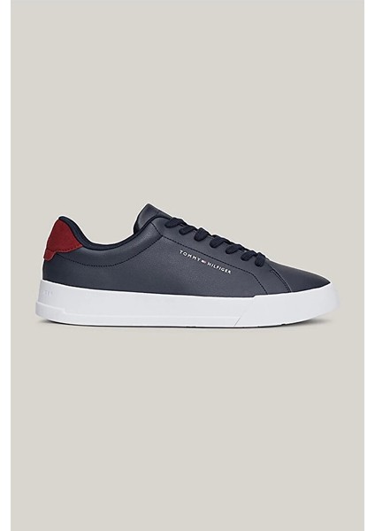 Tommy Hilfiger Erkek Deri Ess Grain Lacivert Sneaker