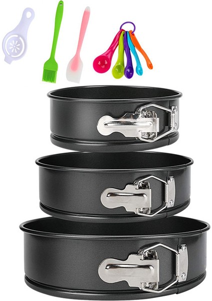 Pişirme Için Tava 3 (4/7/9 Inç) Kek Tava Setleri - Sızdırmaz 3 Katlı Kek Tavası Bakeware (Yurt Dışından)