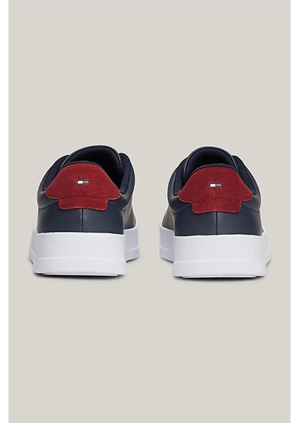 Tommy Hilfiger Erkek Deri Ess Grain Lacivert Sneaker