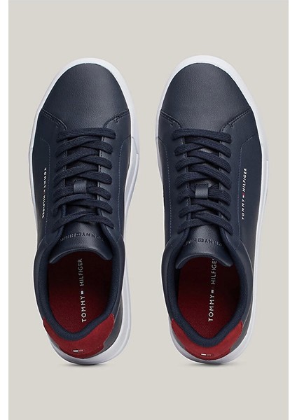 Tommy Hilfiger Erkek Deri Ess Grain Lacivert Sneaker