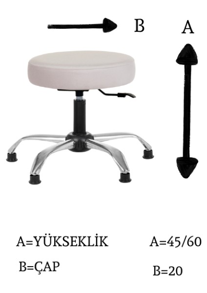 Krom Ayakli 360 Derece Dönen Tabure Papuçlu fiyatları