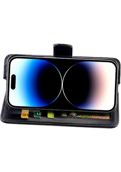 IPhone 14 Için Flip Case Pro Kickstand Kart Tutucu Pu Deri Manyetik (Yurt Dışından)