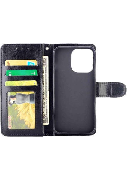 IPhone 14 Için Flip Case Pro Kickstand Kart Tutucu Pu Deri Manyetik (Yurt Dışından)