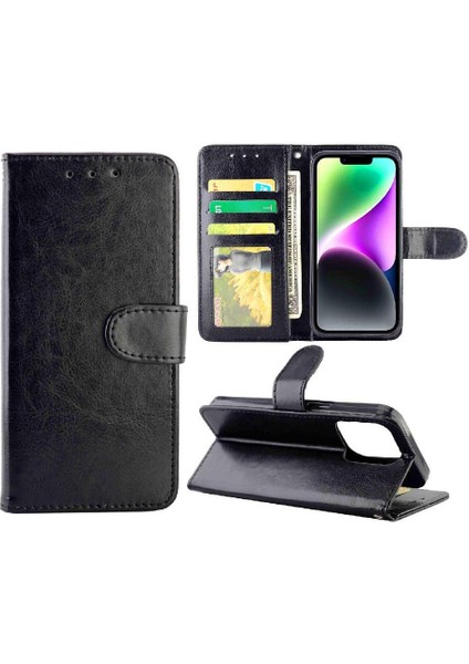 IPhone 14 Için Flip Case Darbeye Pu Deri Kart Tutucu Kickstand (Yurt Dışından)