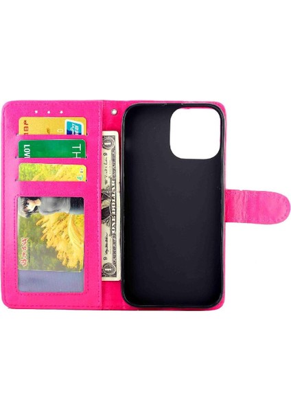 IPhone 15 Için Flip Case Pro Max Kart Tutucu Manyetik Kapatma Darbeye Pu (Yurt Dışından)