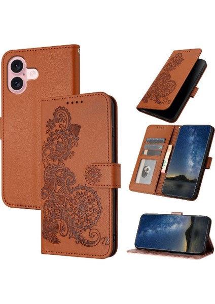 IPhone 16 Için Flip Case Kart Yuvası Standı Pu Deri ile Folio Kitap Çevirin (Yurt Dışından) fiyatları
