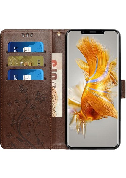 Huawei Mate 50 Pro Için Filp Durumda Manyetik Kapatma Kart Tutucu Bilek Kayışı (Yurt Dışından) modelleri