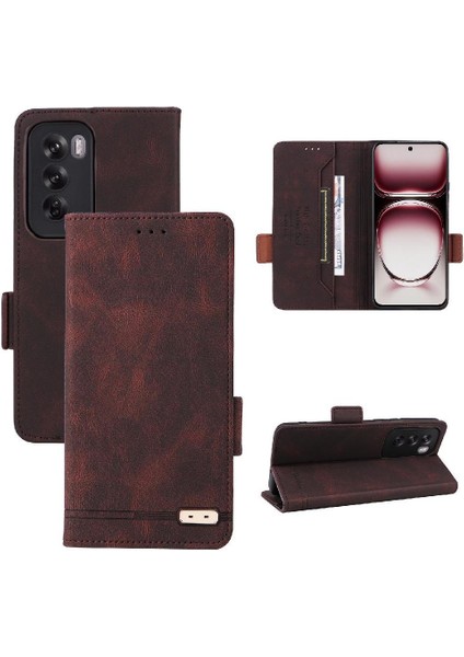 Oppo Oppo 12 5g Manyetik Cüzdan Kickstand Kart Tutucu ile Flip Case (Yurt Dışından)