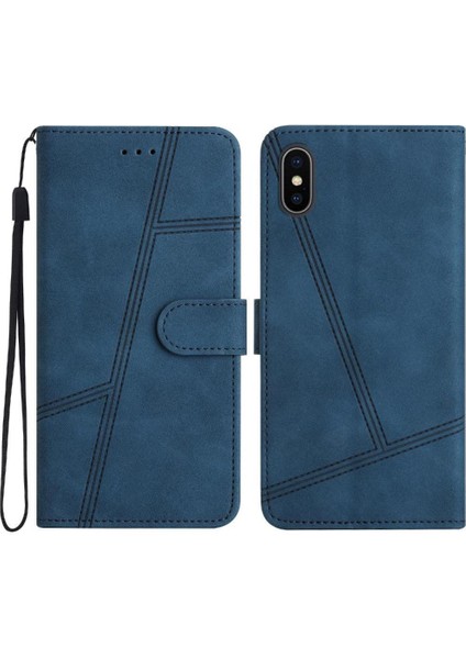 IPhone Xs Max Için Flip Case Kart Yuvaları Tutucu Manyetik Kapak Folio Bilek Pu (Yurt Dışından)