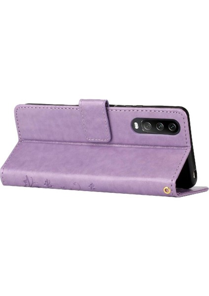 Mays Boutique Sony Xperia 10 Iv Için Filp Durumda Manyetik Kapatma Bilek Kayışı Kickstand Pu (Yurt Dışından)