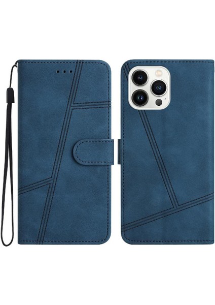 IPhone 15 Için Flip Case Pro Bilek Kayışı Cüzdan Pu Deri Tam Koruma (Yurt Dışından)