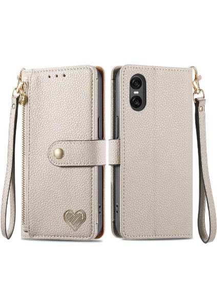 Sony Xperia 10 Vı Için Flip Case Cüzdan Darbeye Aşk Fermuar Deri (Yurt Dışından)