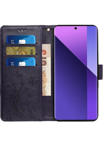 Xiaomi Redmi Için Flip Case 13 4g Bilek Kayışı Kickstand Kart Tutucu Kapatma (Yurt Dışından) modelleri