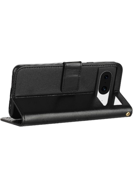 Google Piksel 8 Kickstand Bilek Kayışı Kart Tutucu Manyetik Pu Için Filp Durumda (Yurt Dışından) modelleri