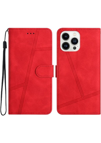 IPhone 13 Için Flip Case Pro Max Tam Koruma Bilek Kayışı Cüzdan Pu Flip (Yurt Dışından)